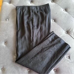 Alex & Co Black, 100% Linen, Wide Leg, Lightweight, Flat Front Pants